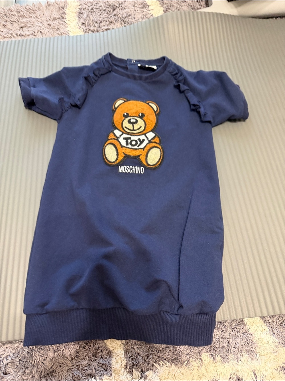 Moschino Navy Blue Teddy Patch Dress